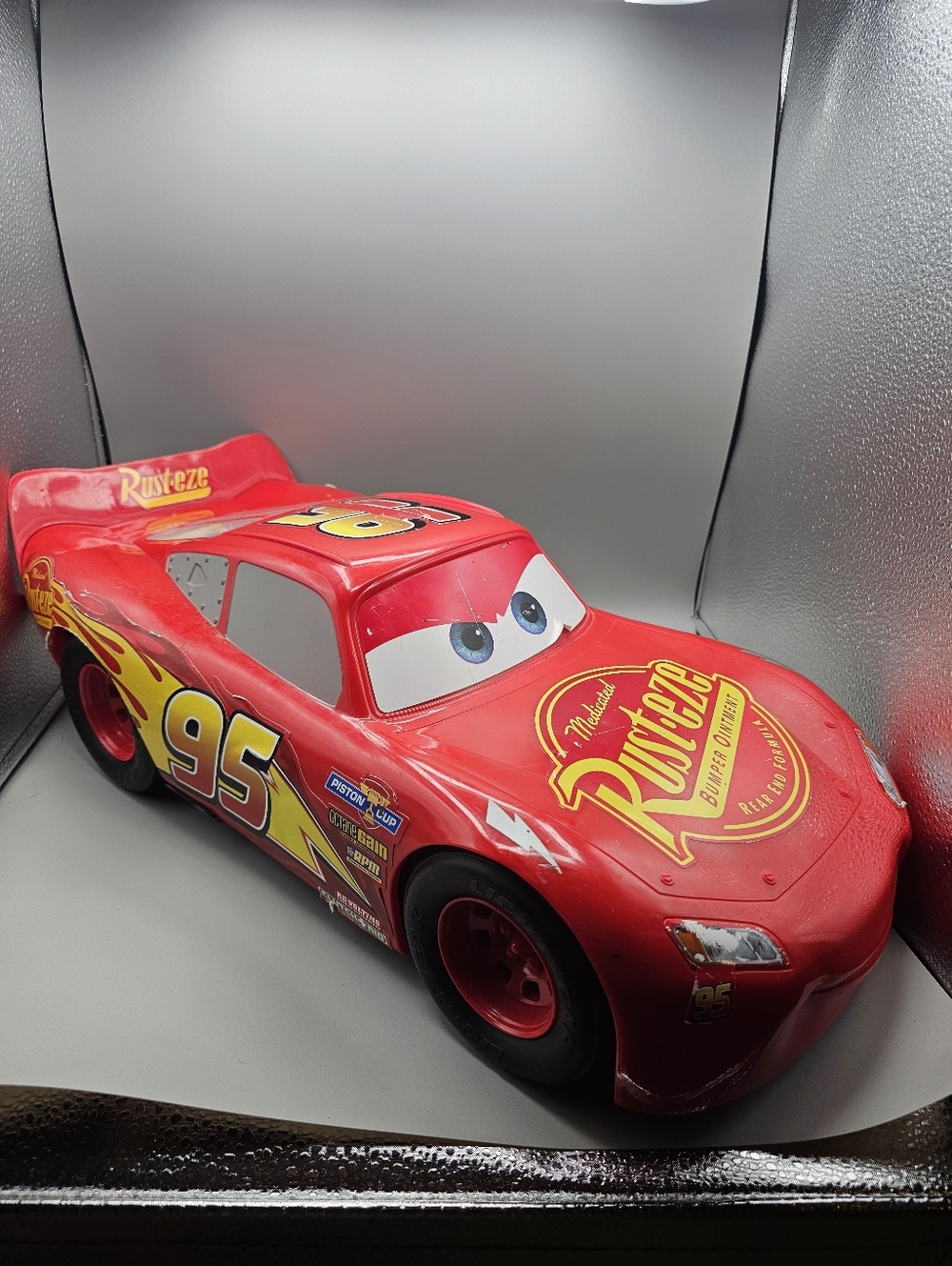 Disney Pixar Cars Lightning McQueen Large 20” Toy Vehicle Mattel Worn Stickers